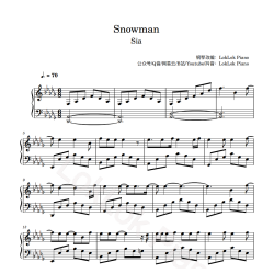 Snowman 雪人 钢琴谱 五线谱