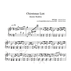 Christmas List 圣诞清单 圣诞列表 钢琴谱 五线谱