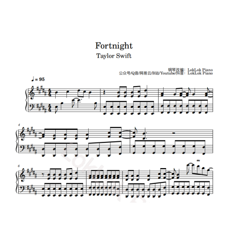 Fortnight Piano Sheet Music