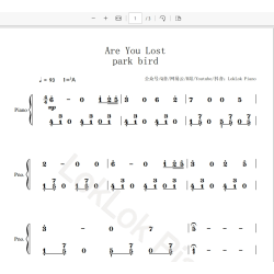 Are You Lost Piano Sheet Music