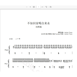 不如回家喝自来水  钢琴谱 数字简谱 钢琴简谱