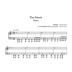 Too Sweet Piano Sheet Music, Hozier Piano Notes