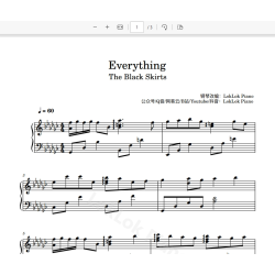 Everything - The Black Skirts 钢琴谱 五线谱