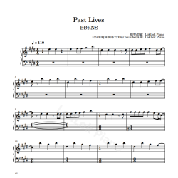 Past Lives 钢琴谱 五线谱